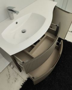 Mobile bagno sospeso 105 cm Greta grigio vulcano con lavabo in