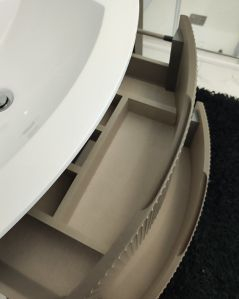 Mobile bagno sospeso 105 cm Greta grigio vulcano con lavabo in