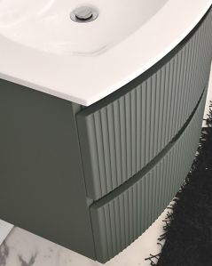 Mobile bagno sospeso 105 cm Greta verde opaco con lavabo in