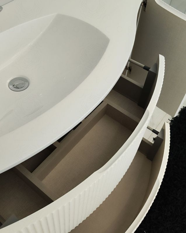Mobile bagno sospeso 105 cm Greta bianco opaco con lavabo in Mobile bagno sospeso 105 cm Greta bianco opaco con lavabo in