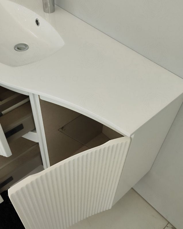 Mobile bagno sospeso 105 cm Greta bianco opaco con lavabo in Mobile bagno sospeso 105 cm Greta bianco opaco con lavabo in
