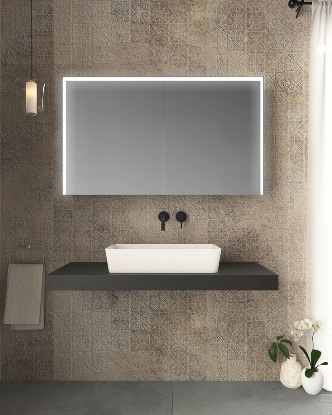 Mensolone bagno 120 cm Chic nero opaco Mensolone bagno 120 cm Chic nero opaco