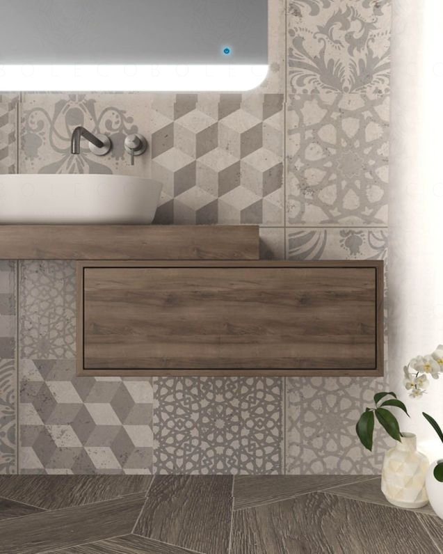Cassettiera 70 cm noce con 1 cassetto per Mensolone bagno Chic Cassettiera 70 cm noce con 1 cassetto per Mensolone bagno Chic