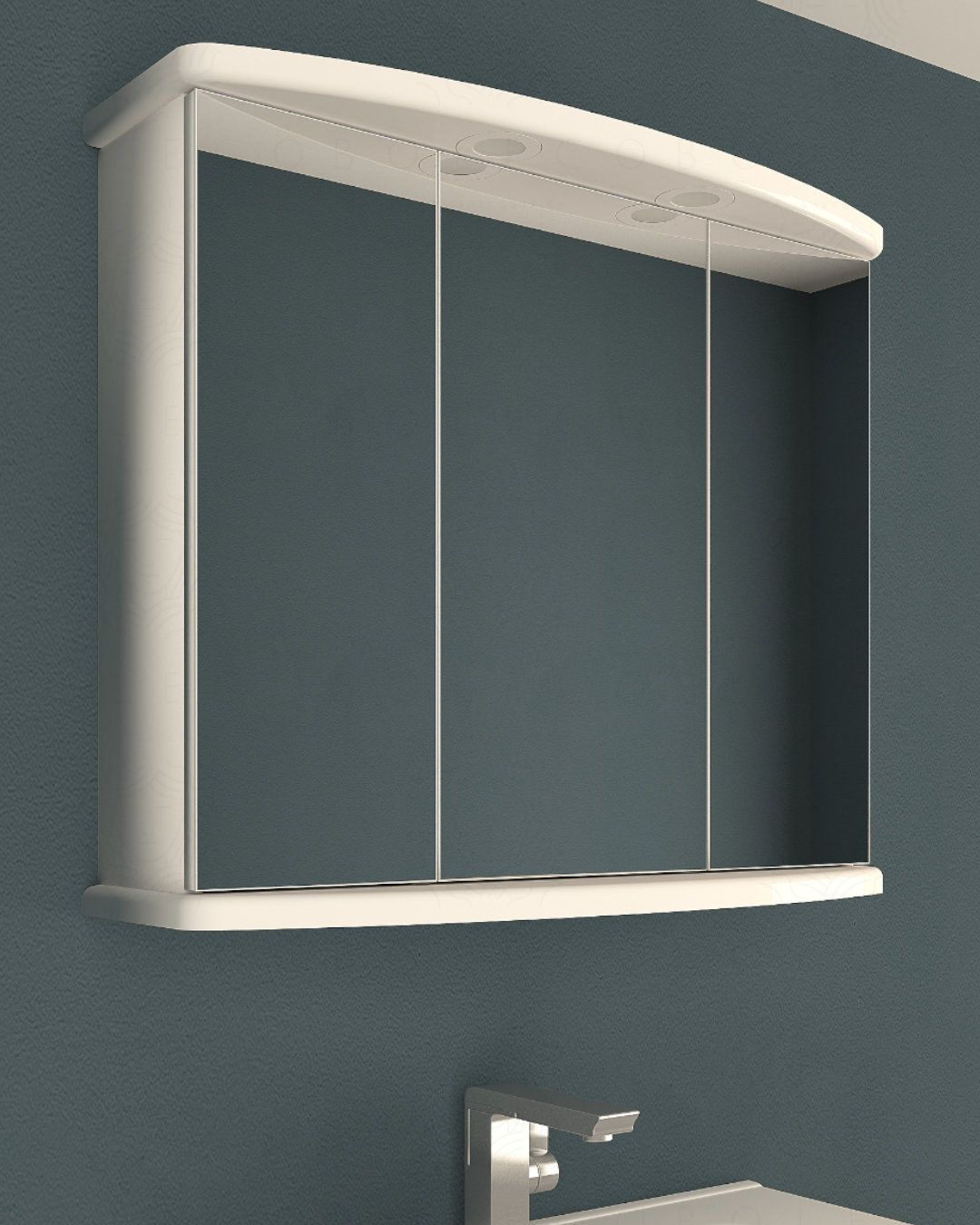 Specchio bagno contenitore 77 cm bianco lucido – Milano Specchio bagno contenitore 77 cm bianco lucido – Milano