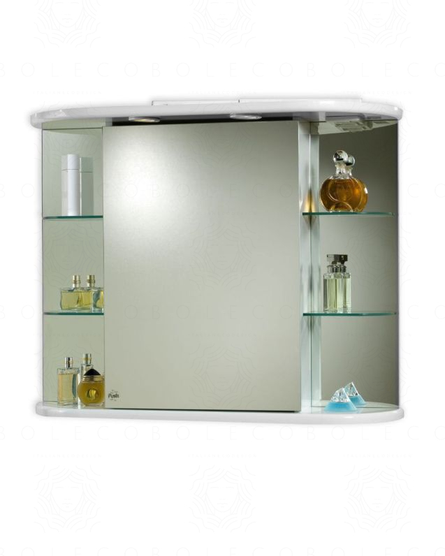 Specchio bagno contenitore 88 cm bianco lucido – Modena