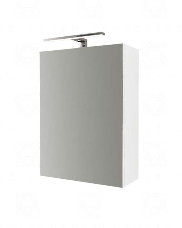 Armadietto bagno Ancona cm 45 con anta specchio e applique led