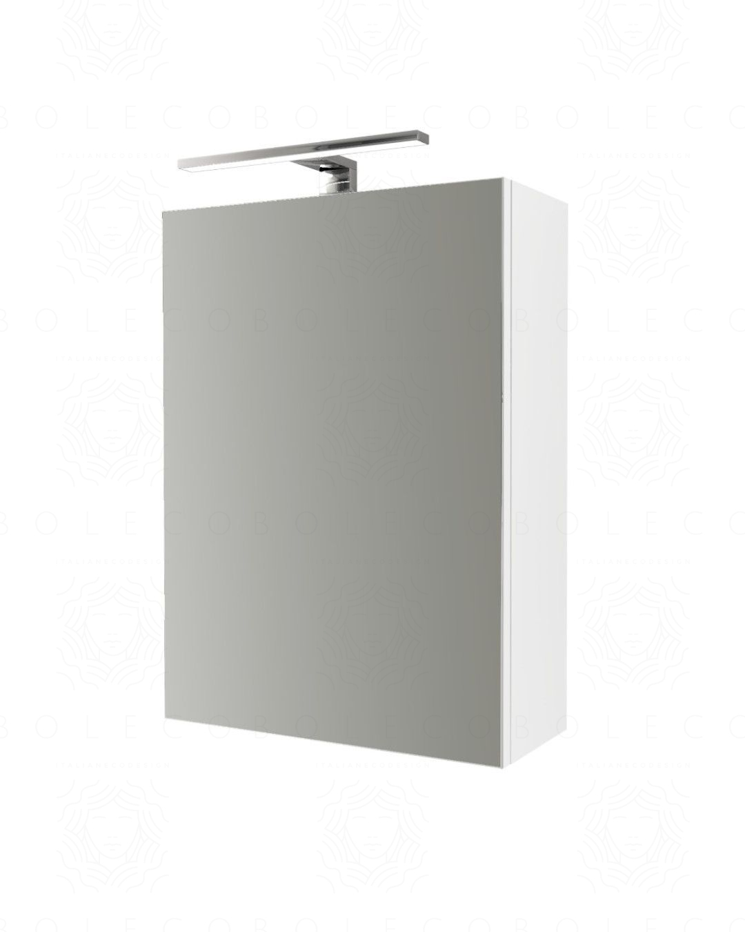 Armadietto bagno Ancona cm 45 con anta specchio e applique led Armadietto bagno Ancona cm 45 con anta specchio e applique led