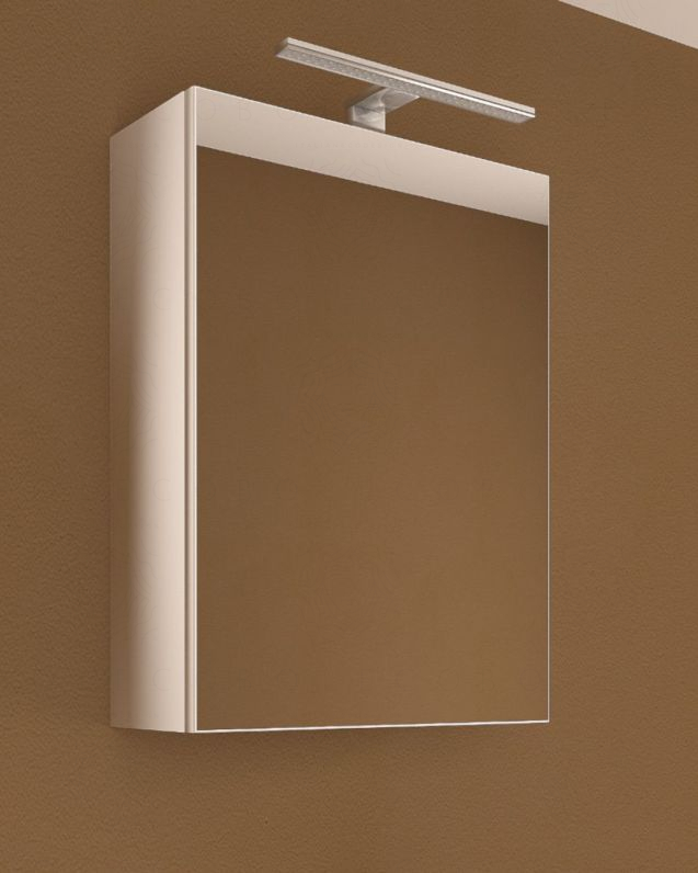 Armadietto bagno Ancona cm 45 con anta specchio e applique led Armadietto bagno Ancona cm 45 con anta specchio e applique led