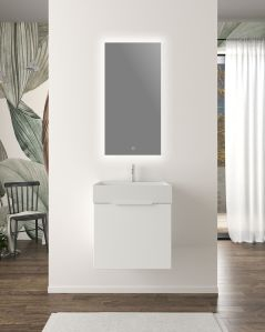 Mobile bagno sospeso Elite cm 50 bianco opaco e lavabo in