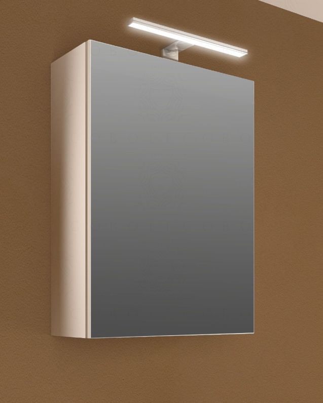 Armadietto bagno Ancona cm 45 con anta specchio e applique led