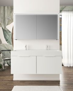 Mobile bagno sospeso Elite cm 120 bianco opaco e lavabo in