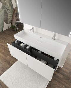 Mobile bagno sospeso Elite cm 120 bianco opaco e lavabo in
