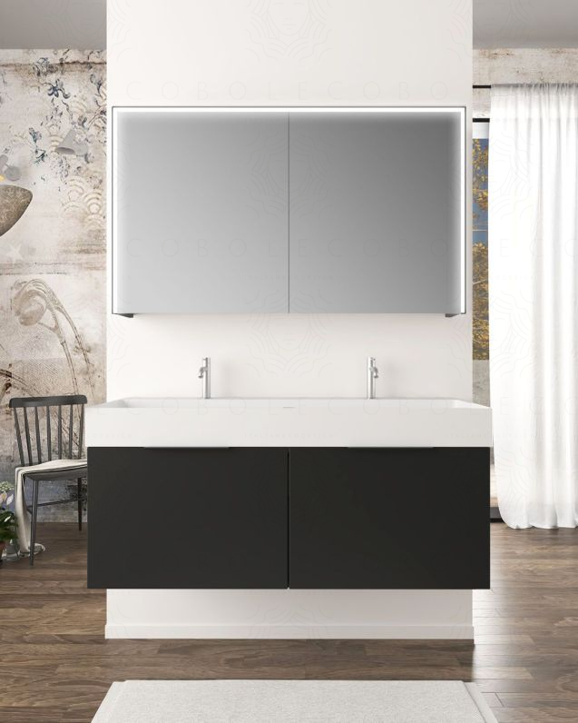 copy of Mobile bagno sospeso Elite cm 120 bianco opaco e lavabo