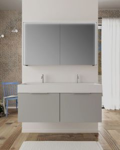 Mobile bagno sospeso Elite cm 120 grigio medio e lavabo in