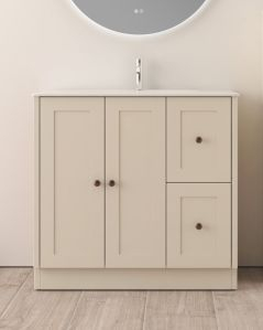 Mobile bagno a terra Matilde cm 90 cotone e lavabo in ceramica