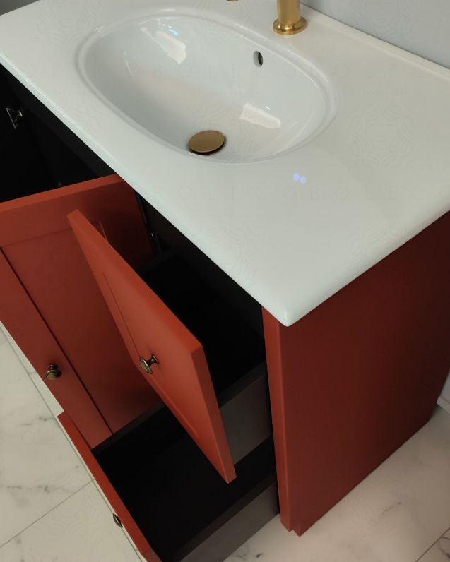 copy of Mobile bagno a terra Matilde cm 90 cotone e lavabo in