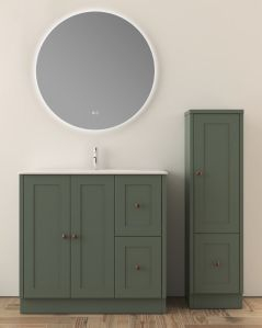Mobile bagno a terra Matilde cm 90 verde opaco lavabo in