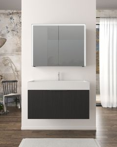 copy of Mobile bagno sospeso Elite cm 90 bianco opaco plissé e