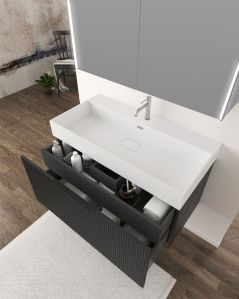 copy of Mobile bagno sospeso Elite cm 90 bianco opaco plissé e