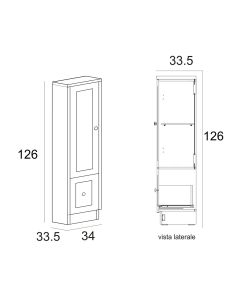 Colonna bagno a terra Matilde cotone cm 34x125 con 1 anta e 1