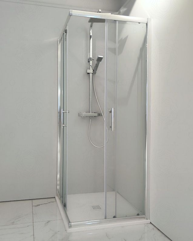 Box doccia quadrato cristallo temperato 6 mm - 90x90 cm