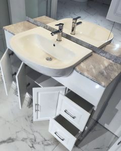 Mobile bagno a terra Claudia 120 cm bianco lucido e lavabo