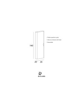 Colonna bagno sospesa cm 35x140 bianco opaco 1 anta soft close