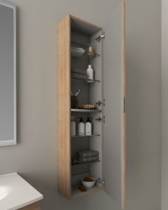 Colonna bagno sospesa cm 35x140 rovere naturale 1 anta soft
