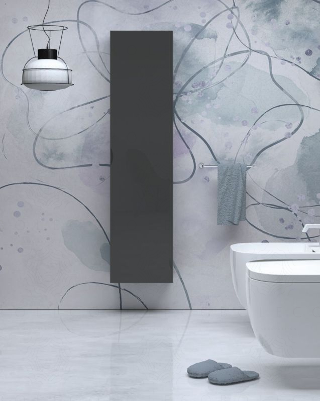 Colonna bagno sospesa cm 35x140 antracite lucido 1 anta soft Colonna bagno sospesa cm 35x140 antracite lucido 1 anta soft