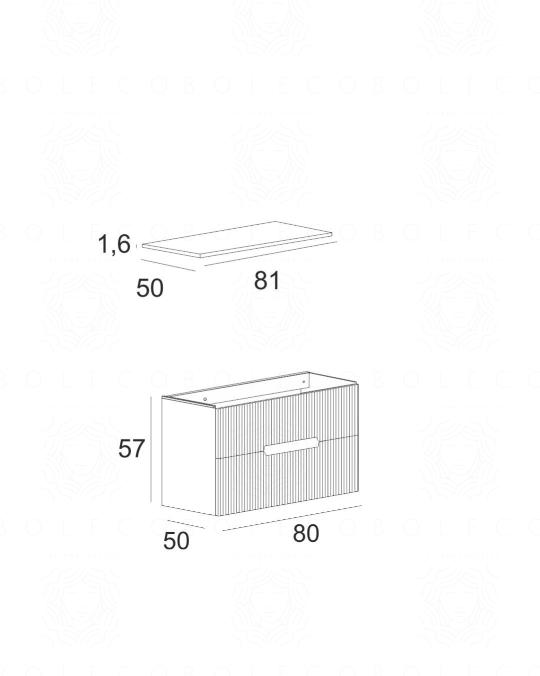 Lavabo Da Appoggio In Pietra Solida TWA85 - Bianco Opaco, Dimensioni 50x32x14 Cm, Con Foro Per Rubinetto