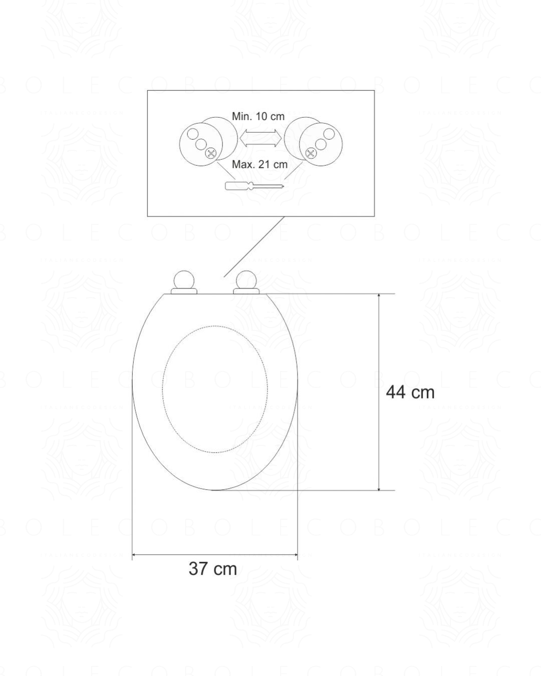 Coppia di sanitari sospesi in ceramica Karla - copriwater compreso | B