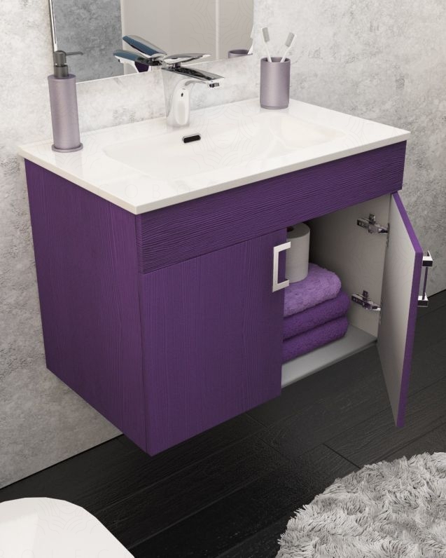 Mobile bagno sospeso Viola cm.74 completo di specchio Mobile bagno sospeso Viola cm.74 completo di specchio