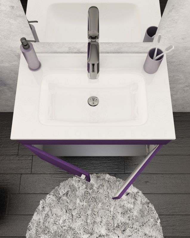 Mobile bagno sospeso Viola cm.74 completo di specchio Mobile bagno sospeso Viola cm.74 completo di specchio