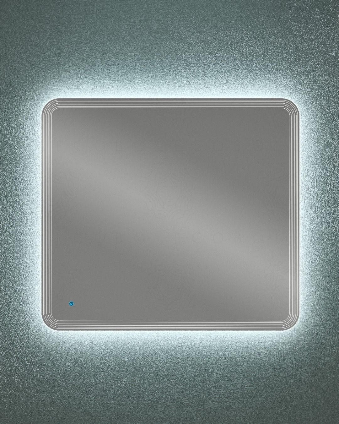 Specchio led con sensore touch e anti-appannamento, cm.100x90 Specchio led con sensore touch e anti-appannamento, cm.100x90