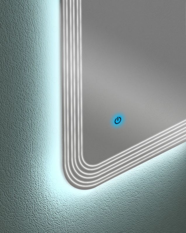 Specchio led con sensore touch e anti-appannamento, cm.100x90 Specchio led con sensore touch e anti-appannamento, cm.100x90