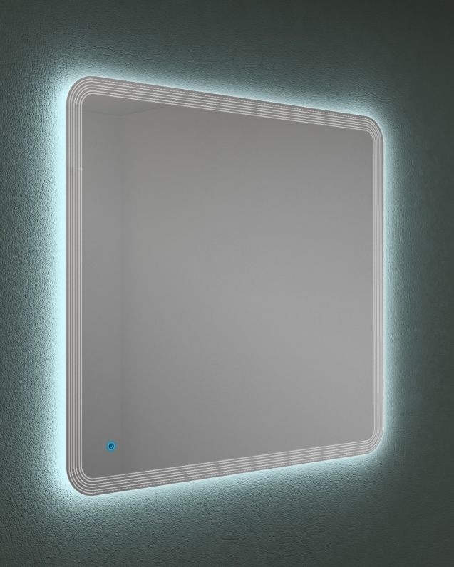 Specchio led con sensore touch e anti-appannamento, cm.100x90 Specchio led con sensore touch e anti-appannamento, cm.100x90