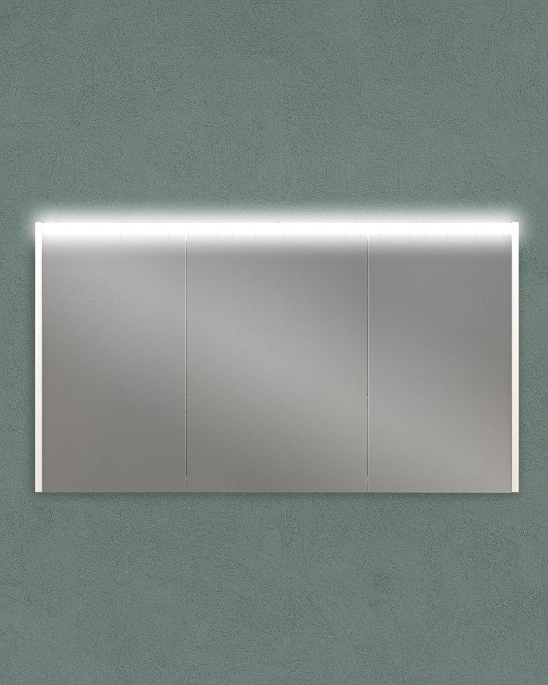 Specchio contenitore con presa ed interruttore, cm.120x67