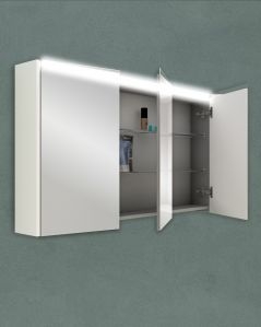 Specchio contenitore con presa ed interruttore, cm.120x67