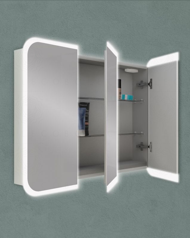 Specchio contenitore mobile bagno con presa ed interruttore Specchio contenitore mobile bagno con presa ed interruttore