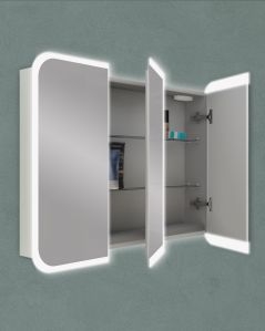 Specchio contenitore mobile bagno con presa ed interruttore