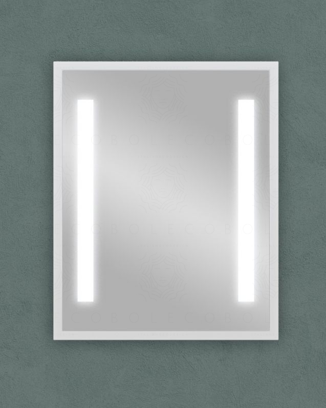 Specchio led bianco opaco con anti-appannamento, cm.73x90 Specchio led bianco opaco con anti-appannamento, cm.73x90