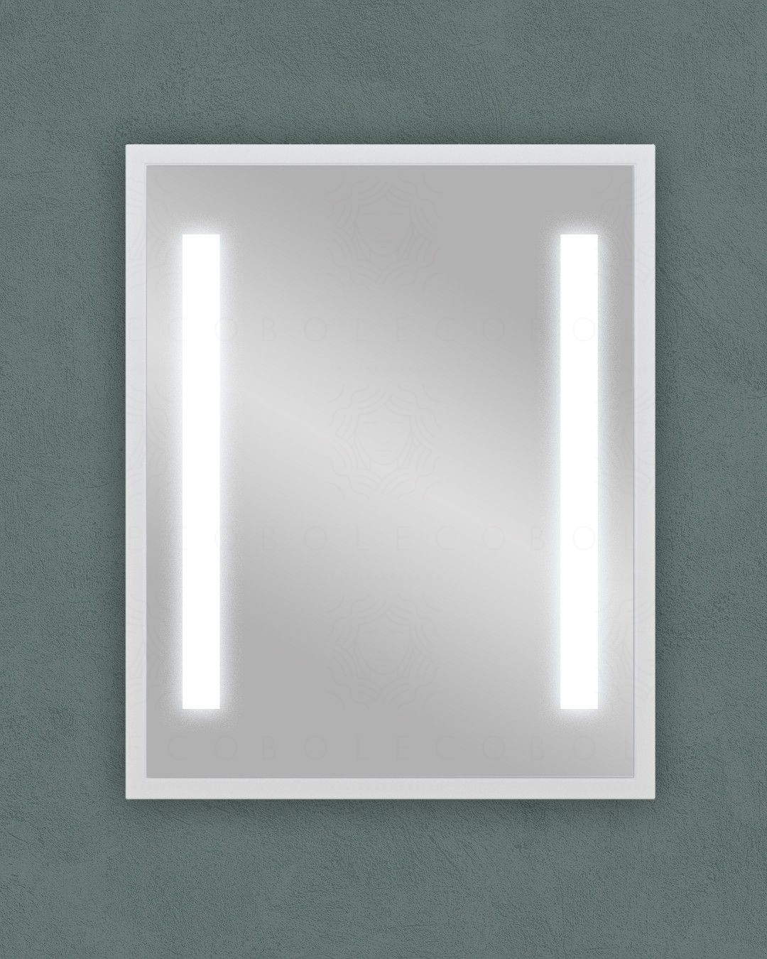 Specchio led bianco opaco con anti-appannamento, cm.73x90
