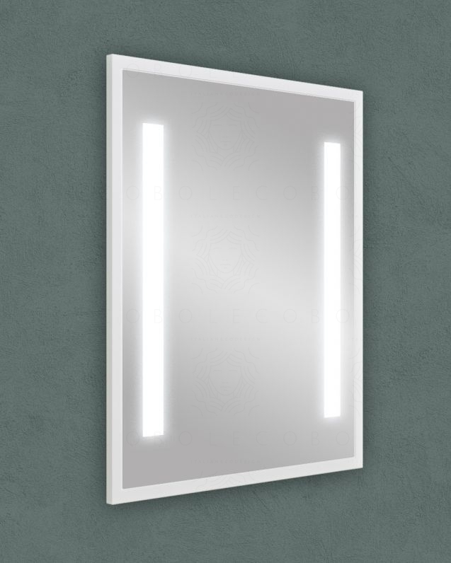 Specchio led bianco opaco con anti-appannamento, cm.73x90 Specchio led bianco opaco con anti-appannamento, cm.73x90