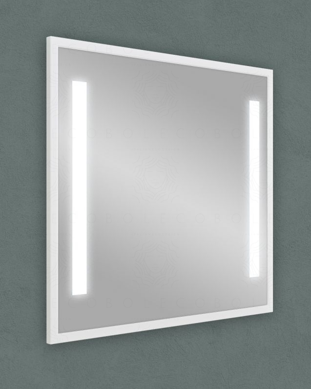 Specchio led bianco opaco con anti-appannamento, cm.98x90 Specchio led bianco opaco con anti-appannamento, cm.98x90