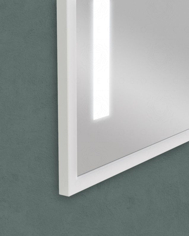 Specchio led bianco opaco con anti-appannamento, cm.98x90 Specchio led bianco opaco con anti-appannamento, cm.98x90