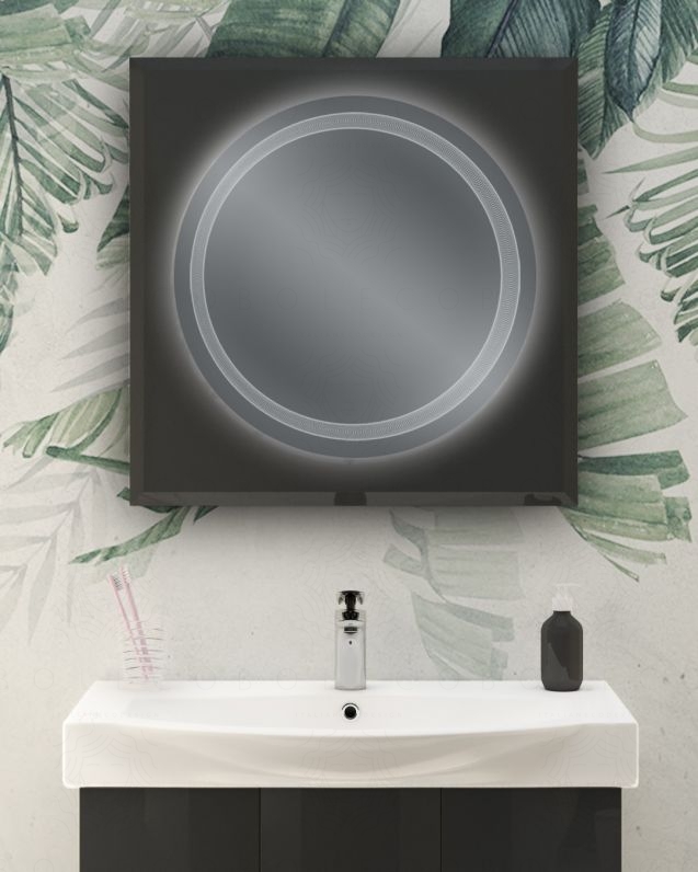 Specchio led antracite, cm.74x74 Specchio led antracite, cm.74x74