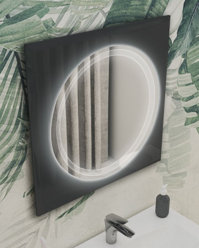 Specchio led antracite, cm.74x74 Specchio led antracite, cm.74x74