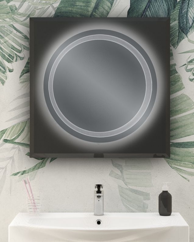 Specchio led antracite, cm.74x74 Specchio led antracite, cm.74x74