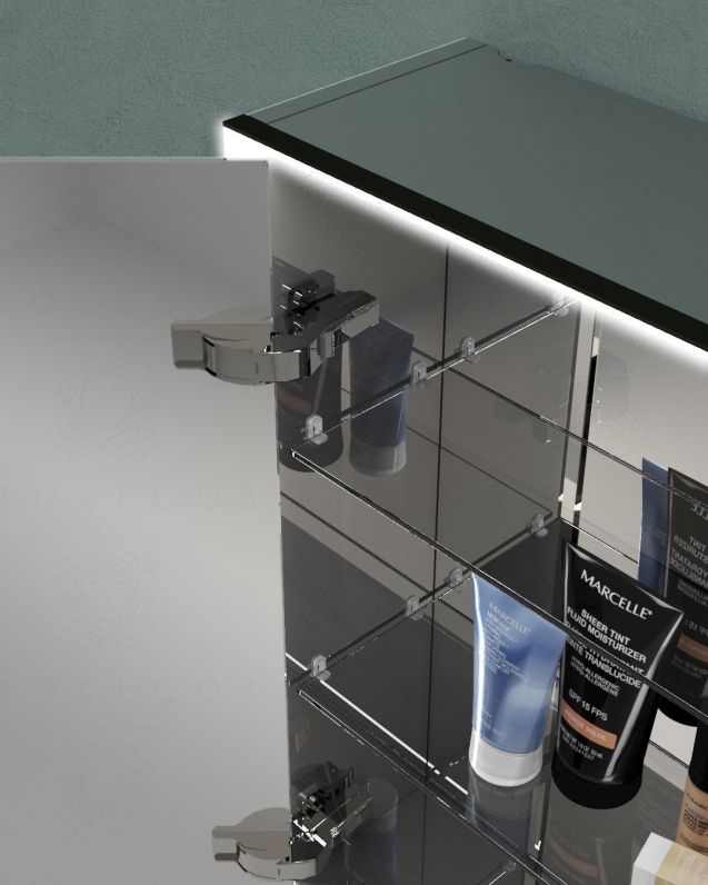 Mobile bagno sospeso Alaska con frontali in vetro, cm.120 e Mobile bagno sospeso Alaska con frontali in vetro, cm.120 e