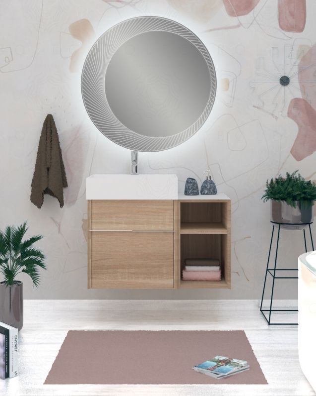 Mobile bagno sospeso Diadema cm.80 con specchio led Mobile bagno sospeso Diadema cm.80 con specchio led
